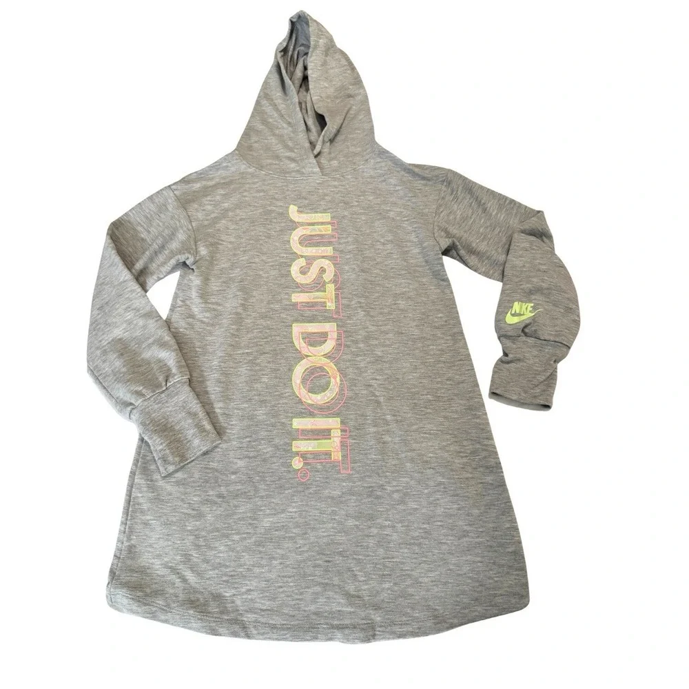 Bundle 2 Girls Hooded Shirt Nike Gray Just Do It + Jerry Leigh Peace Butterfly